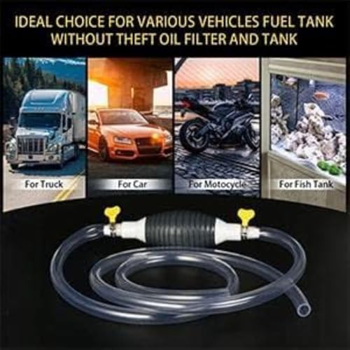 BELOXY Fuel Transfer Pump Kit Tank Sucker Newest High Flow Hand Pump Portable Manual Car Bike Fuel Transfer Pump | Liquid Pipe Siphon Tool for Petrol Diesel, Water, Oil Liquid Water (2 Miter) (1) - Image 4