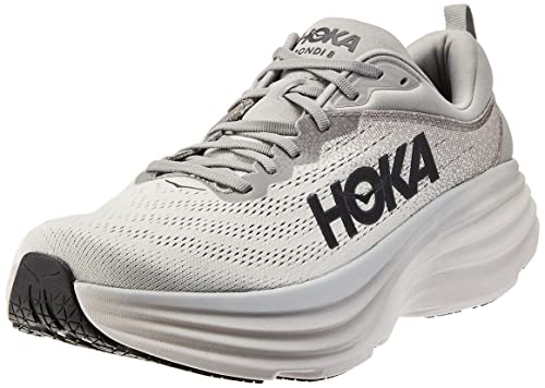 Hoka Men's Bondi 8 Sneaker, Sharkskin/Harbor Mist, 9 - Image 5