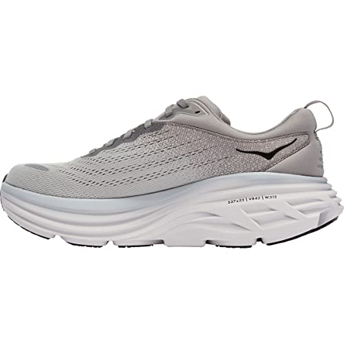 Hoka Men's Bondi 8 Sneaker, Sharkskin/Harbor Mist, 9 - Image 4