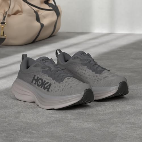 Hoka Men's Bondi 8 Sneaker, Sharkskin/Harbor Mist, 9 - Image 2