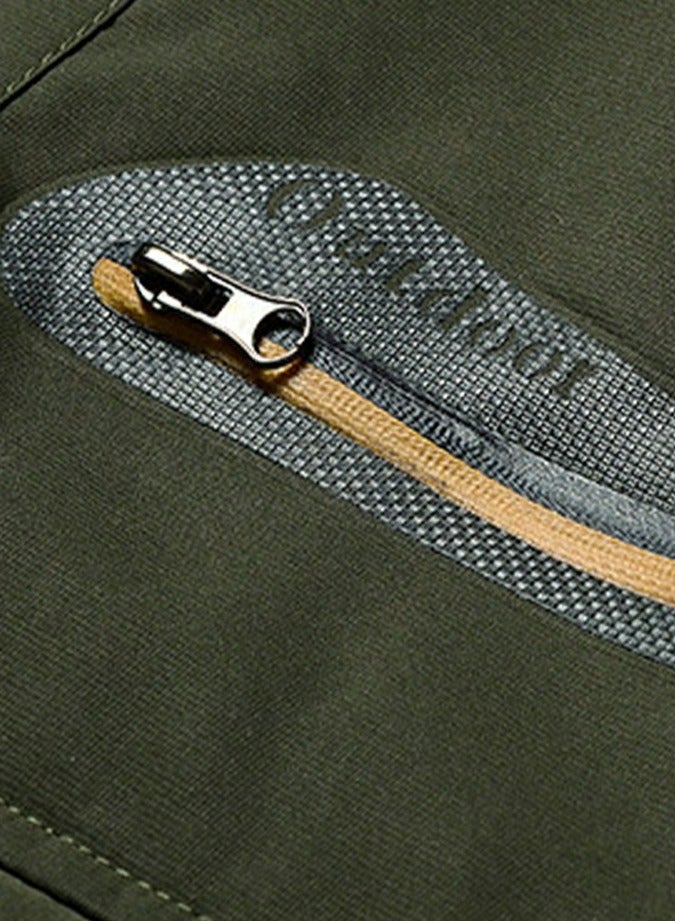 Loquat Men's Thicken Jacket Warm Winter Waterproof Windbreaker Detachable Hood Coat Army Green - Image 5