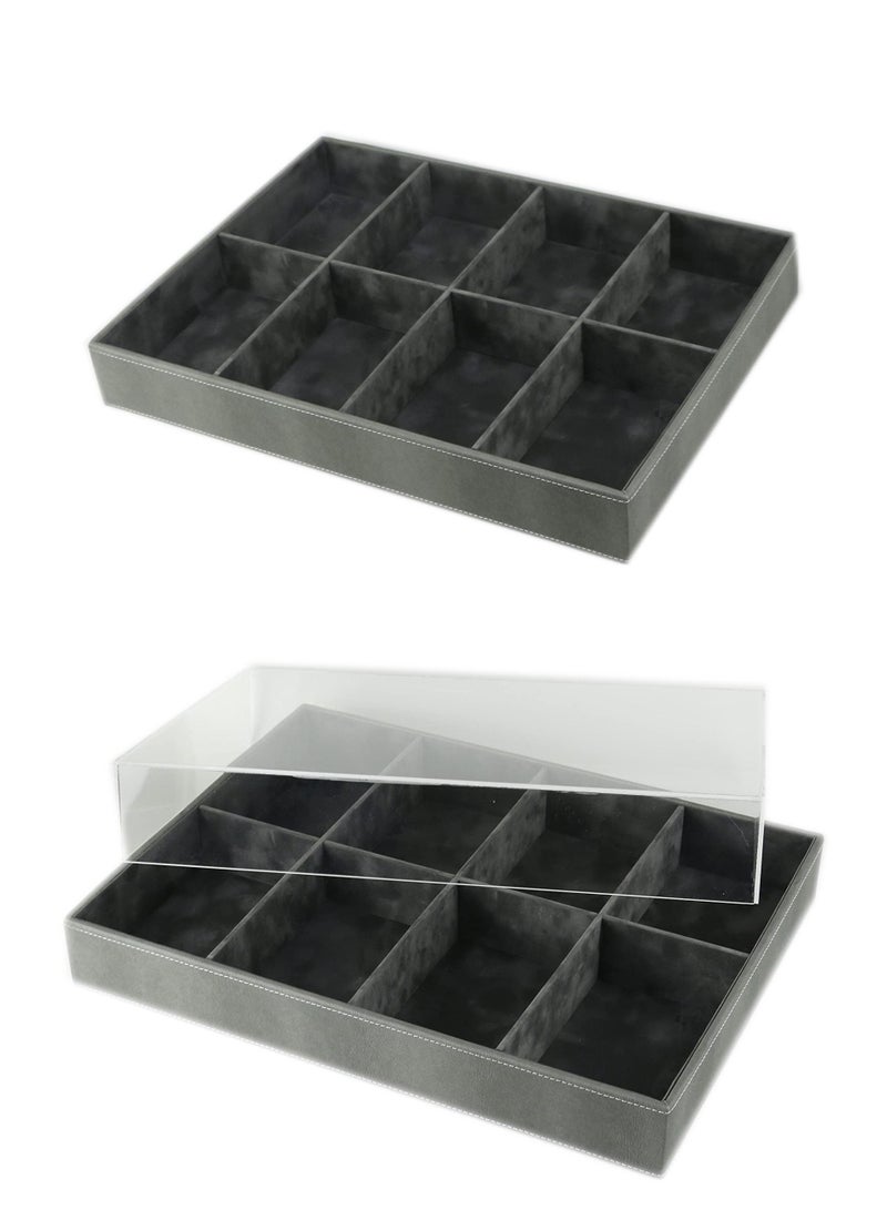 LAMSIT IBDAA Jewellery Box with Removable Divider | Storage Box | Multipurpose Box | Jewellery Organiser | Jewellery Box with Clear Lid - Image 1