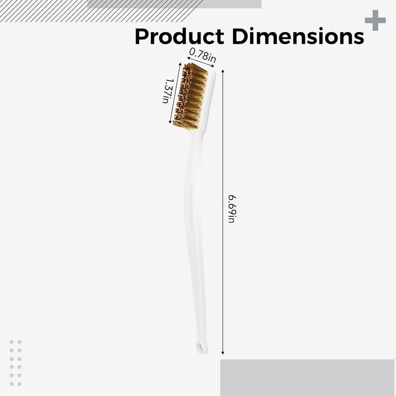 Brass Brush Set, 10 Pcs, with Plastic Handle, 6.69 in, for Nozzle Cleaning & Rust Removal, Hot End Cleaning, Welding Slag - Image 2