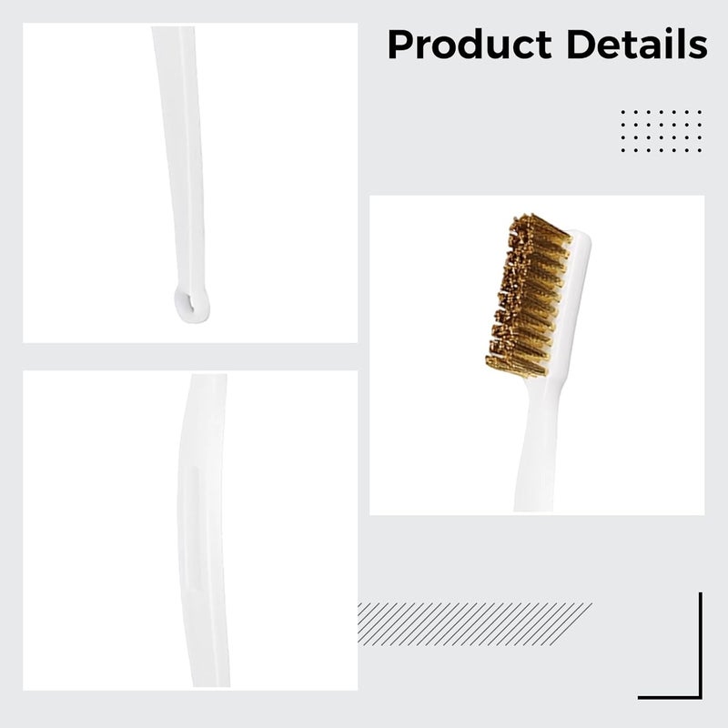 Brass Brush Set, 10 Pcs, with Plastic Handle, 6.69 in, for Nozzle Cleaning & Rust Removal, Hot End Cleaning, Welding Slag - Image 4