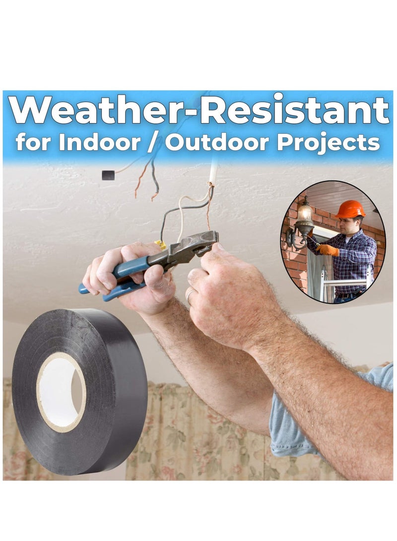 Zikra Black Electrical Tape Jumbo Roll 10 Pack, Huge 60 Foot Rolls Of 3/4 Inch PVC Vinyl With Ultra Weather-Resistant Adhesive. Withstands High Heat for Electrician Automotive Use - Image 5