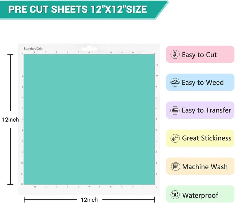 HTVRONT Heat Transfer Vinyl Bundle: 24 Pack 12"x12" Iron on Vinyl Sheets for T-Shirt, 21 Assorted Colors HTV Vinyl with 1 PTFE Sheet & Weeding Hooks - Image 3