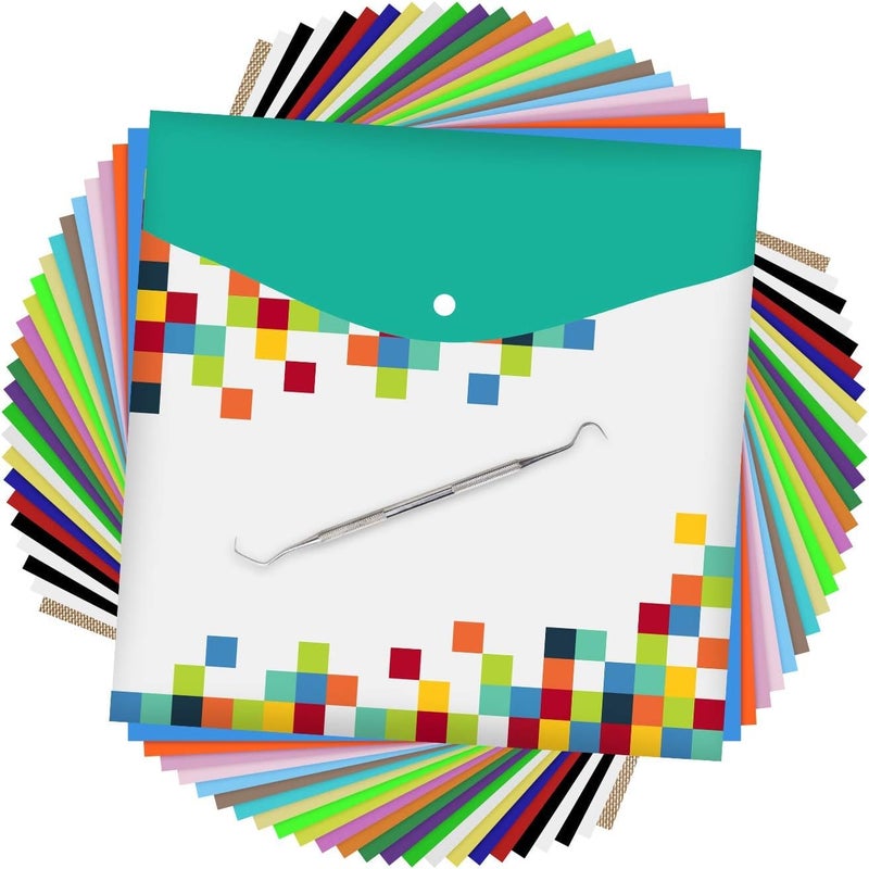 HTVRONT Heat Transfer Vinyl Bundle: 24 Pack 12"x12" Iron on Vinyl Sheets for T-Shirt, 21 Assorted Colors HTV Vinyl with 1 PTFE Sheet & Weeding Hooks - Image 1