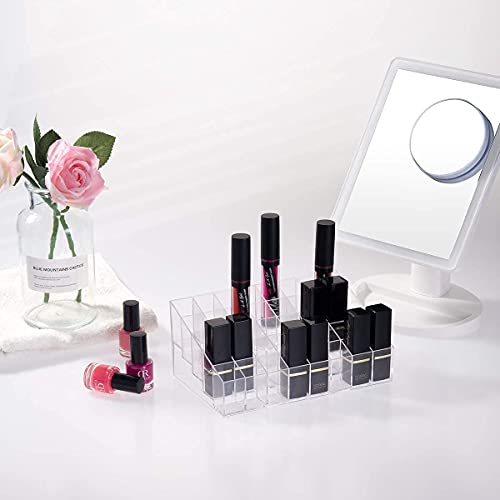 Benbilry Acrylic Lipstick Organizer, 40 Slot Display Rack - 8 x 5 Arrangement, Holds Lipstick, Brushes, Bottles & More - Image 2
