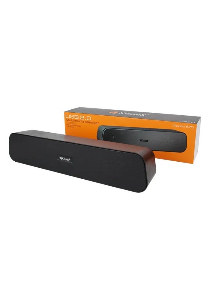 Generic - Kisonli i-570 Multimedia Speaker, 2.0 Channel Stereo Sound, USB Input, Modern Design-BLACK - Image 1