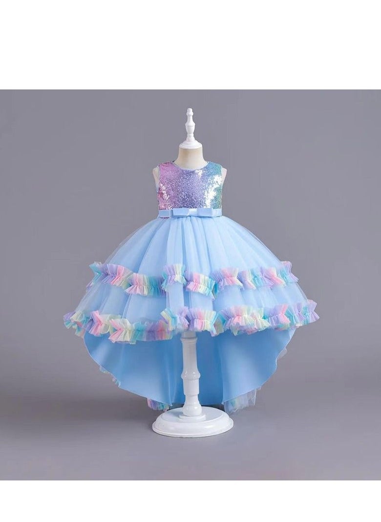 KUYING New Girls' Puffy Dress Birthday Dress Dress 