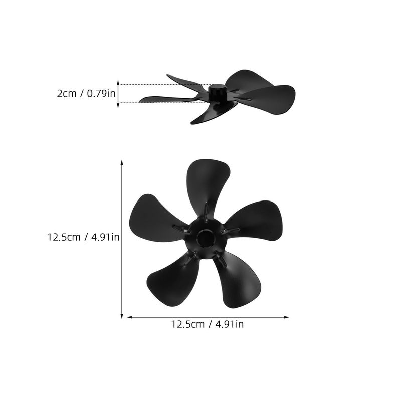5 Blade 125mm Diameter Aluminum Alloy Stove Fan Replacement For Wood Burning Fireplaces - Image 3