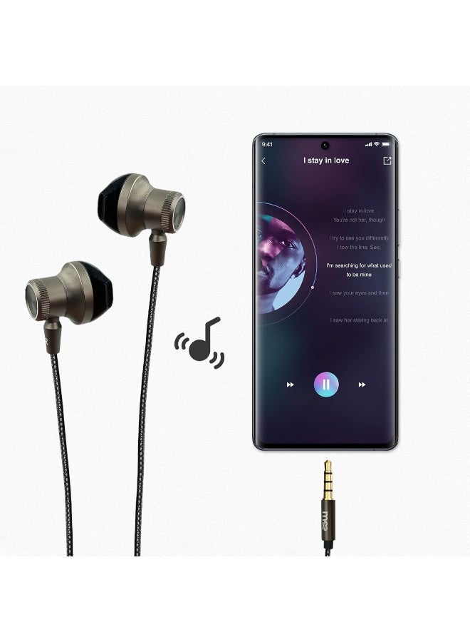 آیمی سماعات أذن سلكية مزودة بميكروفون، صوت ستيريو عالي الدقة، مقبس 3.5 ملم، تصميم معدني فاخر، عزل للضوضاء، سماعات أذن للعمل والتمرين والسفر والقيادة، متوافقة مع جميع الأجهزة - IM-EP111 - Image 2