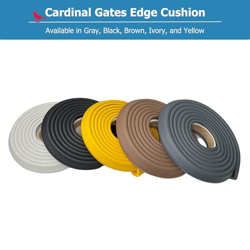 Cardinal Gates EC Edge Cushion for Baby Proofing - Edge Corner Protector Soft Foam Strip for Baby Safety – Guard Against Child Injury on Desk, Table, Bed - 12 Feet of Padding - Made in USA – Black - Image 5