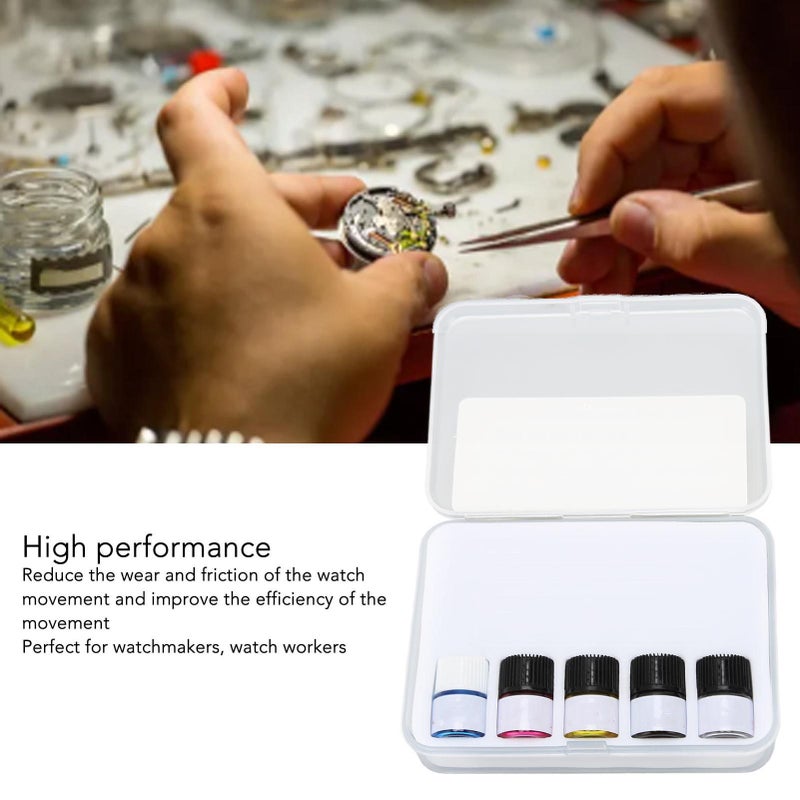 ZJchao 5PCS Watch Synthetic Lubricating Oil, Smooth Repair Tool for Watchmaker Workers, Premium Design, Powerful Function - Image 2