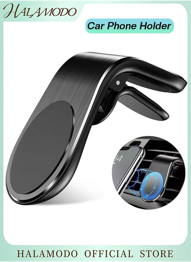 HALAMODO Phone Car Mount Air Vent Phone Car Mount with Extra Universal Metal Plates Vehicle Cellphone Holder with Strong Magnetic Suitable for Any Smartphone  - Image 1