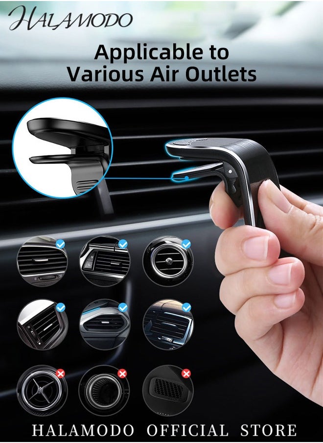 HALAMODO Phone Car Mount Air Vent Phone Car Mount with Extra Universal Metal Plates Vehicle Cellphone Holder with Strong Magnetic Suitable for Any Smartphone  - Image 5