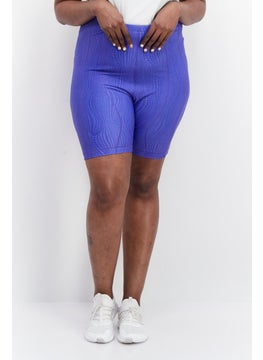 Reebok Women Plus Size Training Shorts, Purple  - Image 1