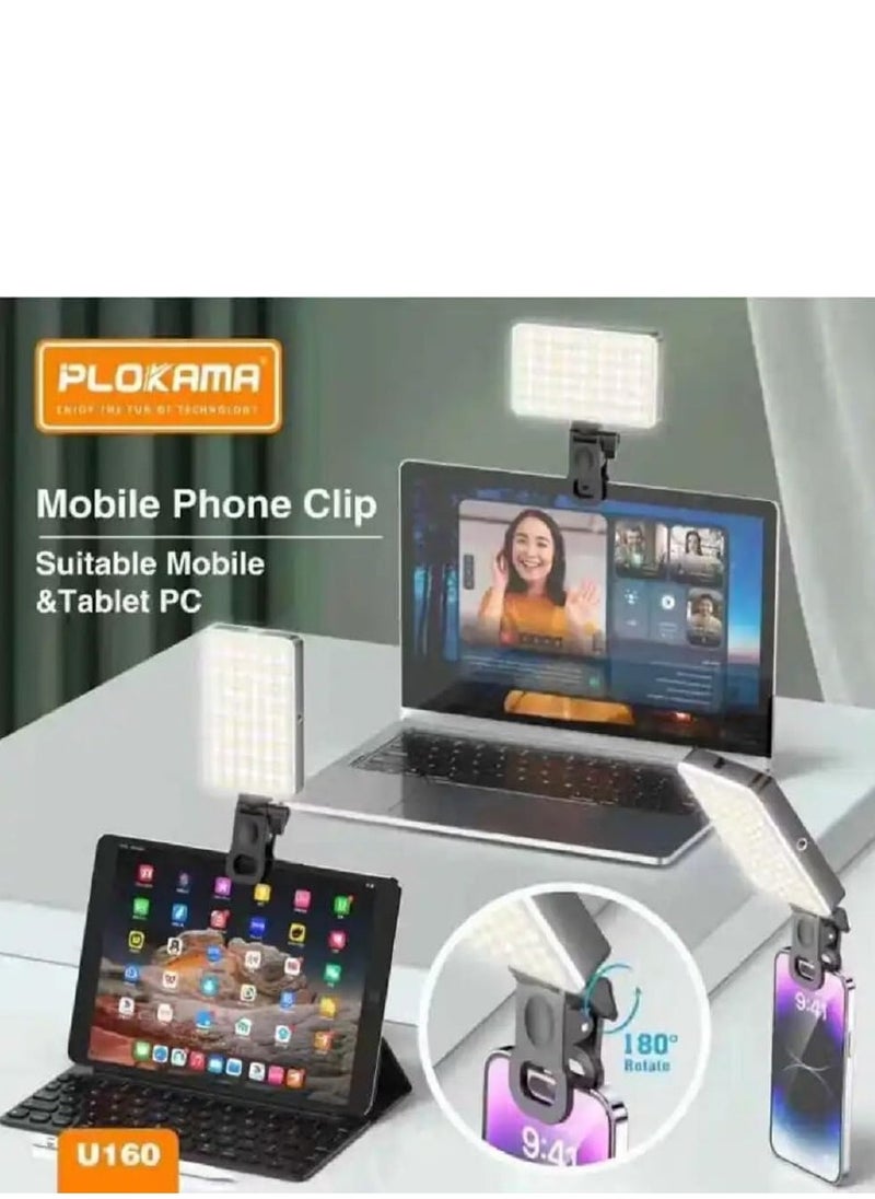 PLOKAMA - Selfie Lighte - 90 LED Video, 2700-6500K 3 Light Modes, Brightness Levels RA95+, 2000 mAh Battery Mobile Phon Lighte with Clip Phone Holder Selfie Light for Phone/Tablet/Laptop, Zoom TikTok - Image 1
