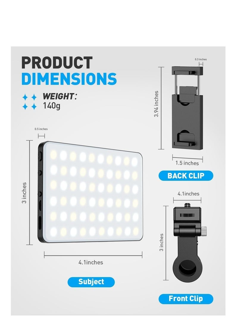 PLOKAMA - Selfie Lighte - 90 LED Video, 2700-6500K 3 Light Modes, Brightness Levels RA95+, 2000 mAh Battery Mobile Phon Lighte with Clip Phone Holder Selfie Light for Phone/Tablet/Laptop, Zoom TikTok - Image 1