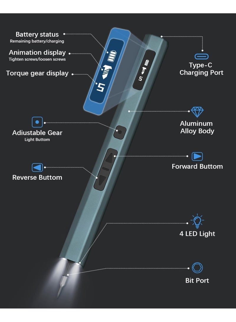 Mini Electric Screwdriver Set – 66-in-1 Magnetic Precision Toolkit – Adjustable 5-Torque Levels for Daily Electronic Repairs - Image 2