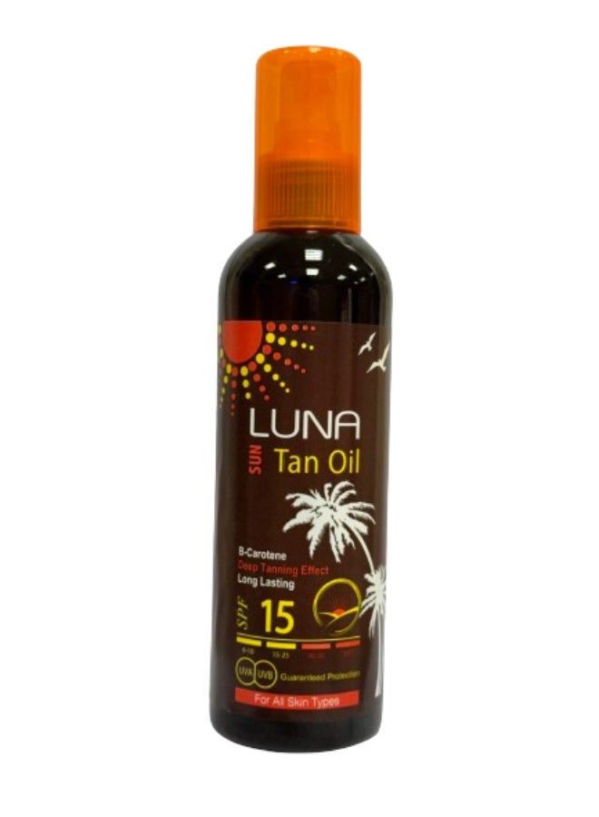 لونا زيت تسمير البشرة بعامل حماية 15 – 200 مل - Image 3