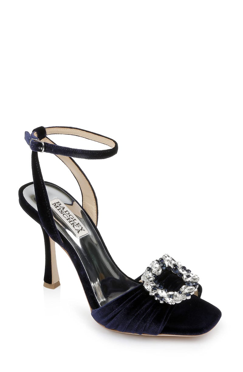 Badgley Mischka Womens Nixie Peep Toe Stiletto Sandal Heeled Sapphire 55