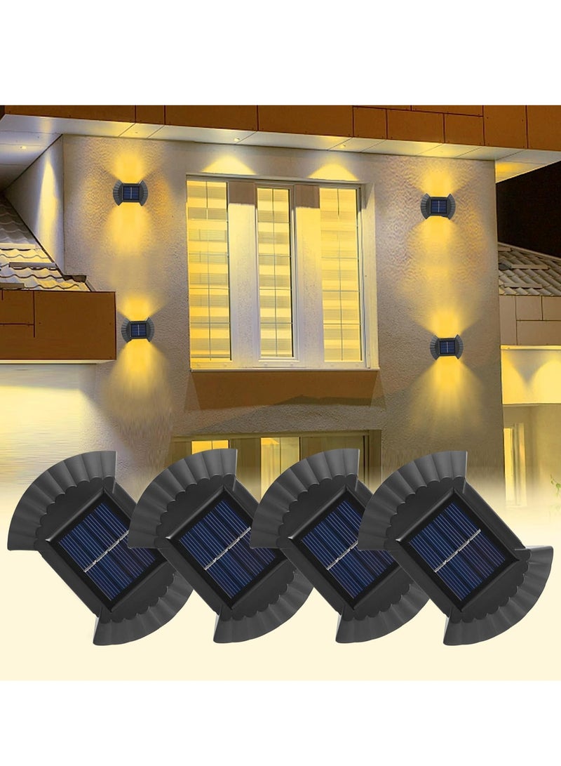 أربعة في الهواء الطلق الطاقة الشمسية مصباح الجدار ، والطاقة الشمسية مصباح الجدار ، مصباح الجدار للماء آمنة مع جهاز استشعار الحركة ، الجدار شنقا مصباح الشرفة ، سياج ، حديقة ، الباب الأمامي ، قناة - Image 1