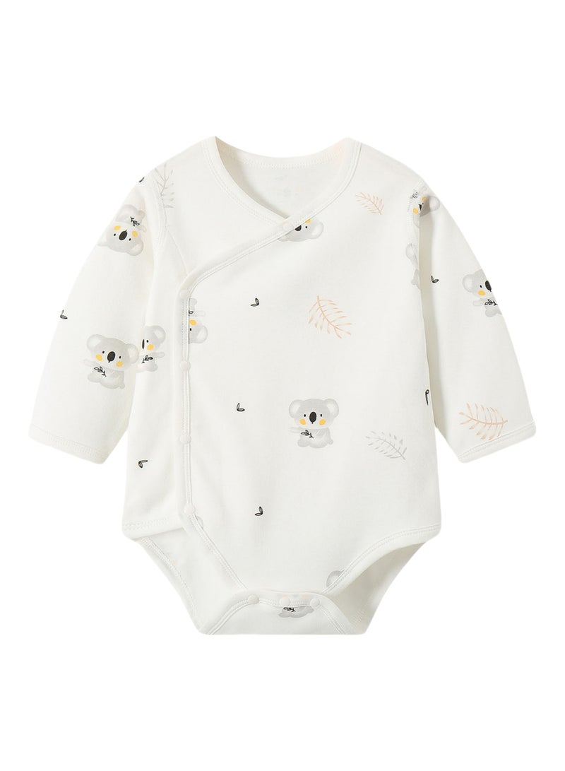 Baby Bodysuit with Side Snap - 100% Cotton, Long Sleeve, Koala Print, Ultra Soft Knit, For 3-18 Months - Image 2