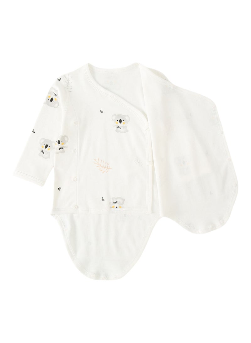 Baby Bodysuit with Side Snap - 100% Cotton, Long Sleeve, Koala Print, Ultra Soft Knit, For 3-18 Months - Image 4