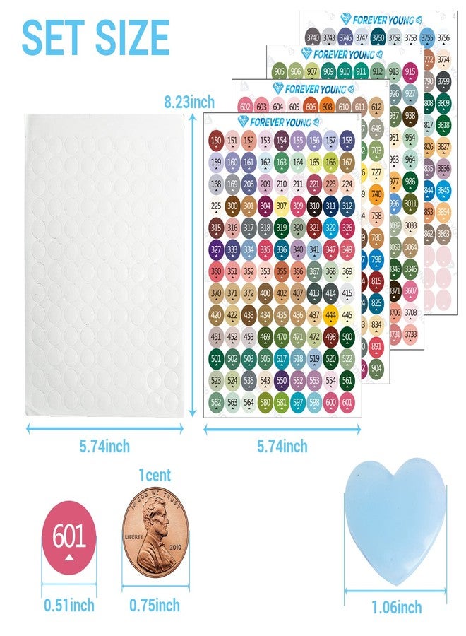 forever young Diamond Painting Labels as Diamond Painting Accessories for Diamond Art Storage, 447 Color Number Label Stickers for Jars with Blank Label and Wax(1 Set) - Image 3