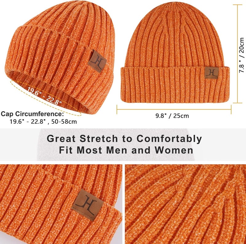 AQOTHES Womens Winter Knit Warm Hat Beanie Long Scarf Touch Screen Gloves Set Skull Caps Neck Scarves for Women - Image 2