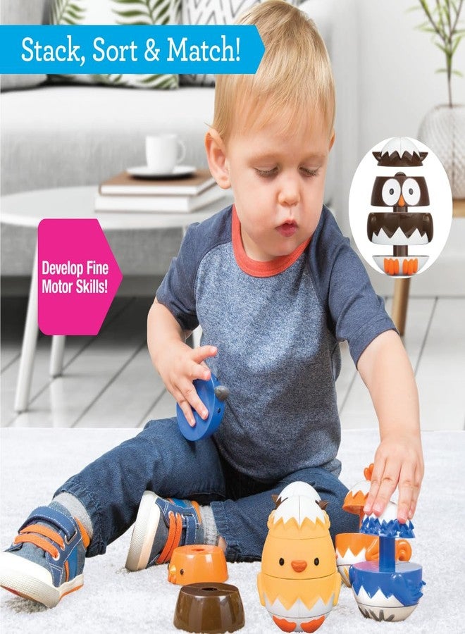 Svan Egg Stacking & Sorting Animals, Mix & Match Adorable Hatching Friends- 4 Different Animals- Creative, Educational & Imaginative Hands On Building Toys- for Baby Toddler Kids Gift- Chick Owl Duck Bird - Image 2