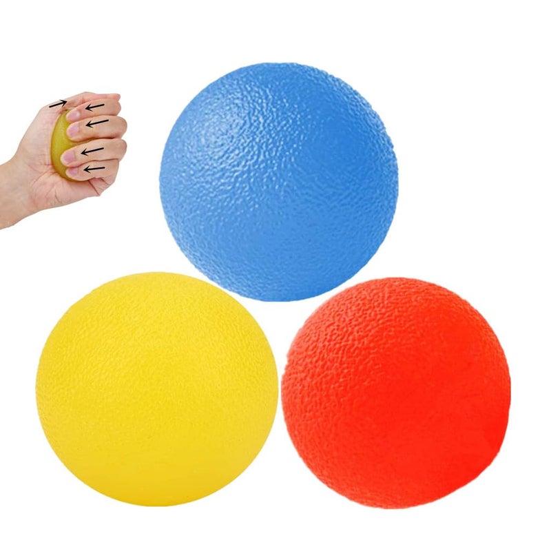 FMELAH 3 Resistance Levels Hand Exercise Balls, Stress Balls for Adults, Squeeze Balls for Physical Therapy, Hand Grip Strength Trainer Hand Squeezers for Strength, Wrist Forearm Finger Exerciser - Image 1