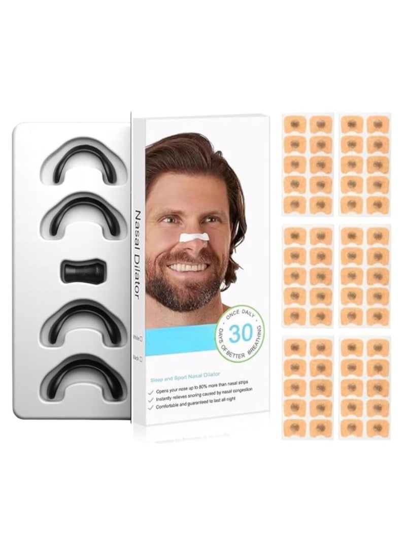 30 Pairs Anti-Snoring Magnetic Nasal Strips, Innovative Sleep Aid for Snoring Reduction, Skin-Safe Nasal Strips for Better Breathing - Image 1