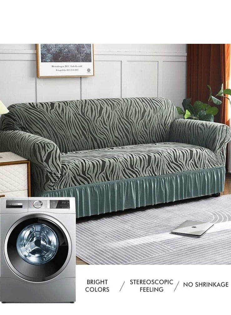 TRASSLE Thick Sofa Cover with Skirt, Stretchable Full Cover Dustproof Sofa Towel Couch Slipcover，Pure Color Combination Sofa Cover, for Furniture Protection - Image 5