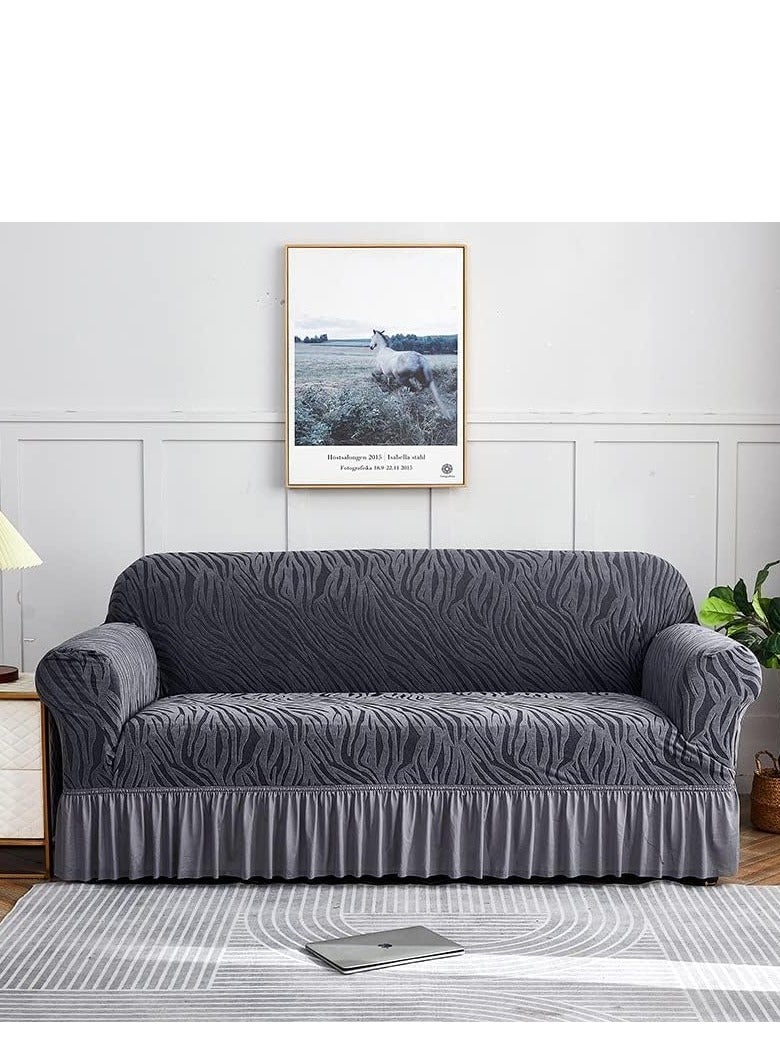 TRASSLE Thick Sofa Cover with Skirt, Stretchable Full Cover Dustproof Sofa Towel Couch Slipcover，Pure Color Combination Sofa Cover, for Furniture Protection - Image 3