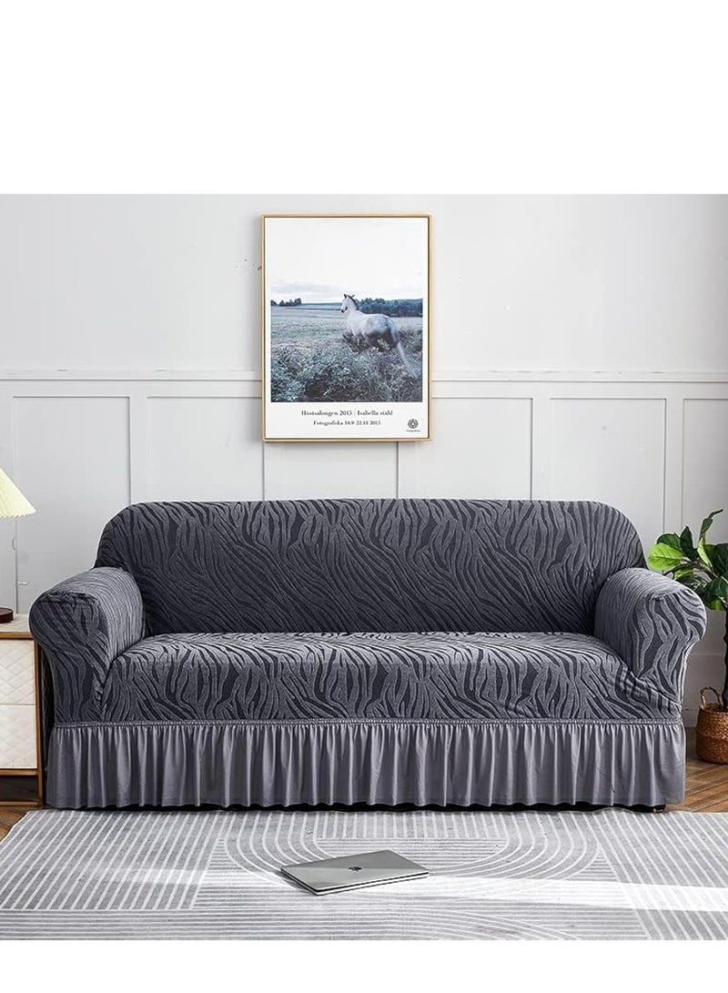 TRASSLE Thick Sofa Cover with Skirt, Stretchable Full Cover Dustproof Sofa Towel Couch Slipcover，Pure Color Combination Sofa Cover, for Furniture Protection - Image 1