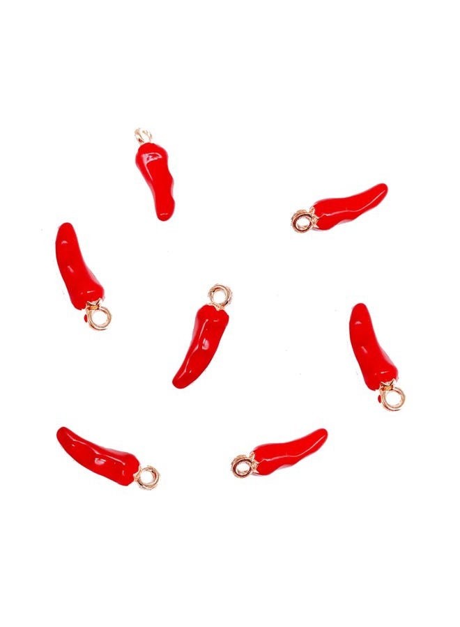 Teensery 30 Pcs Metal Chili Pepper Charm Pendant Vegetable Charm for DIY Jewelry Earring Necklace Bracelet Making, Red - Image 1