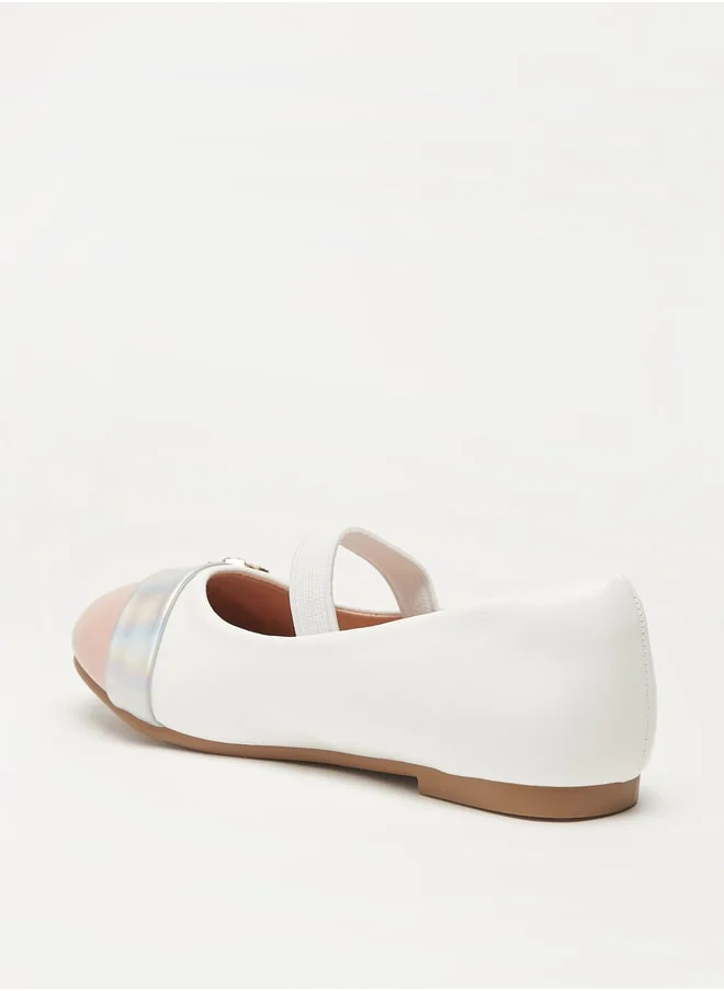 جونيورز Girls Panelled Slip-On Ballerina Shoes with Elastic Strap