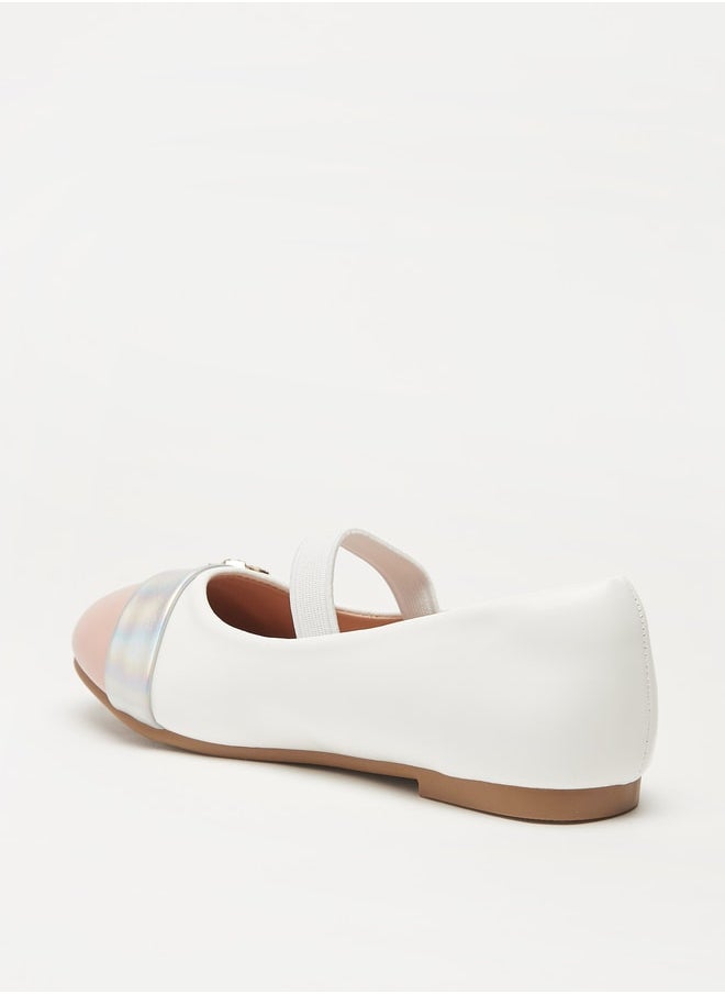 JUNIORS Girls Panelled Slip-On Ballerina Shoes with Elastic Strap  - Image 2