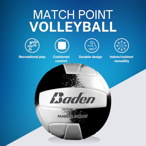 Baden Match Point Cushioned Synthetic Leather Volleyball | Official Size 5 | Ideal for Outdoor Recreation, Backyard Play, and College Camps | Suitable for All Ages - Image 3