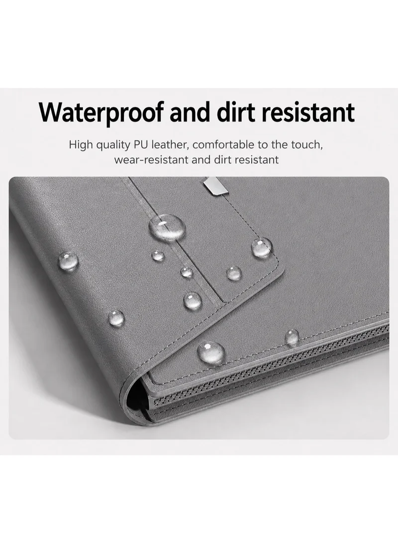 Mobcos Mobcos Grey Laptop Sleeve Mobcos Grey Laptop Sleeve Bag for 15–16 Inch Laptops | Slim Premium PU Leather Waterproof Protective Case with Soft Inner Lining, Smooth Zipper & Lightweight  | Best Price UAE