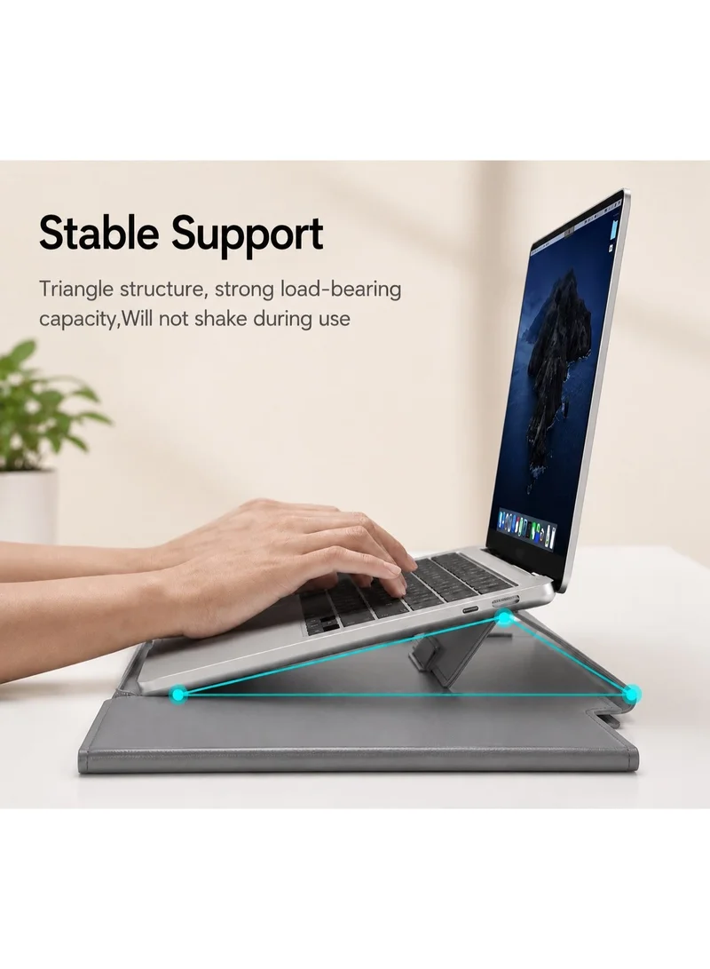 Mobcos Mobcos Grey Laptop Sleeve Mobcos Grey Laptop Sleeve Bag for 15–16 Inch Laptops | Slim Premium PU Leather Waterproof Protective Case with Soft Inner Lining, Smooth Zipper & Lightweight  | Best Price UAE