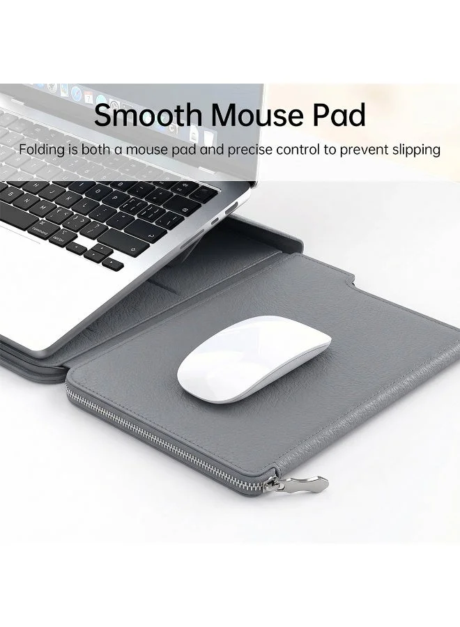 Mobcos Mobcos Grey Laptop Sleeve Mobcos Grey Laptop Sleeve Bag for 15–16 Inch Laptops | Slim Premium PU Leather Waterproof Protective Case with Soft Inner Lining, Smooth Zipper & Lightweight  | Best Price UAE