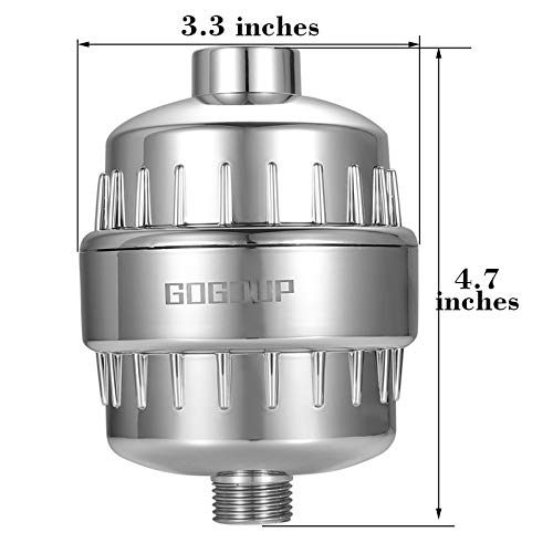 GOGOUP Shower Filter for Hard Water, Built in Replaceable 15 Stage Shower Head Filter Cartridge Universal Transform Itching Eczema & Acne into Glowing Hair Nails & Skin Fast- Chrome - Image 5