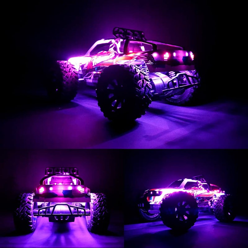 elechawk Waterproof LED Light Strips for RC Cars Trucks Airplanes Boats Drones Fixed Wing AR Wing Model Underglow Light (Pink) - Image 2