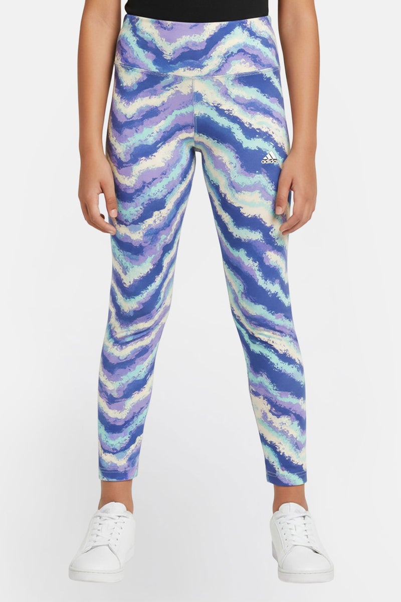 Adidas Kids Girl Tight Fit Training Leggings, Multicolor - Image 1