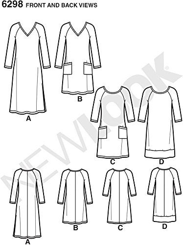 NEW LOOK U06298A Misses' Knit Dress Sewing Template - Image 3