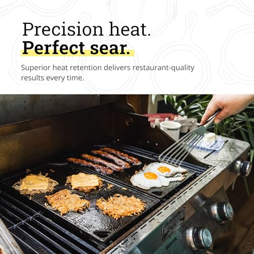 Lodge LDP3 Double Play Reversible Grill/Griddle, (Black, 9.5" x 16.75") - Image 5