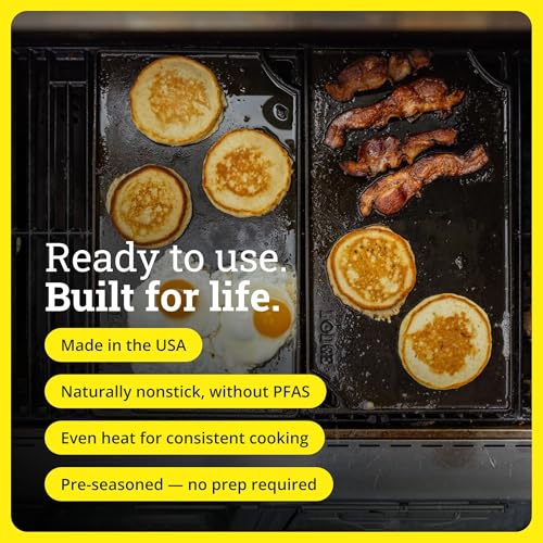 Lodge LDP3 Double Play Reversible Grill/Griddle, (Black, 9.5" x 16.75") - Image 4